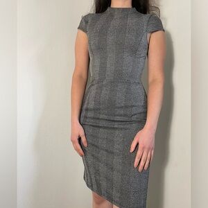 Brand New XS Herringbone Cap Sleeve Dress – Timeless & Elegant